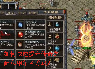 如何快速提升传奇之巅私服角色等级? 如何快速提升传奇之巅私服角色等级?