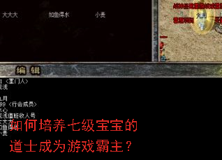 如何培养七级宝宝的道士成为游戏霸主? 如何培养七级宝宝的道士成为游戏霸主?